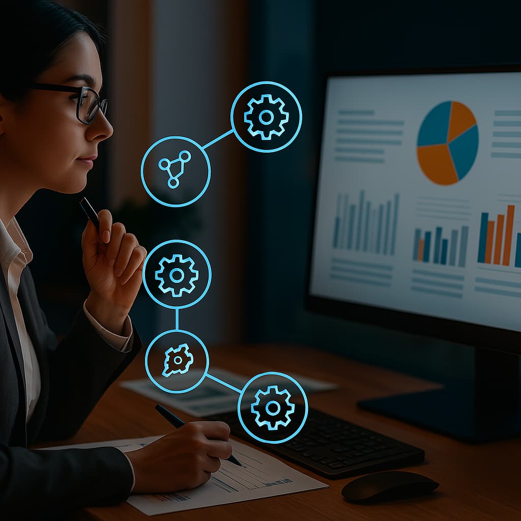 Femme observant un ERP